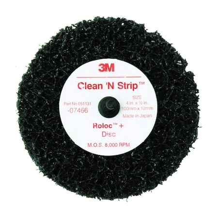 3M Scotch-Brite Roloc + Clean and Strip Disc 7466, 4 inx1/2 in S XCS 7000120779
